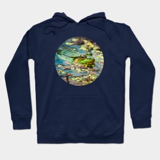 Happy Green Frog, Chilling In The Muck. Photograph Hoodie